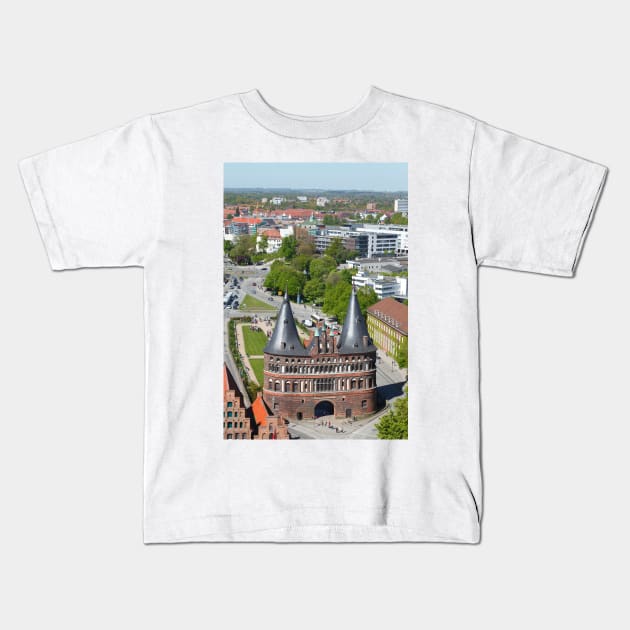 Holsten Gate, Luebeck, Schleswig-Holstein, Germany, Europe Kids T-Shirt by Kruegerfoto